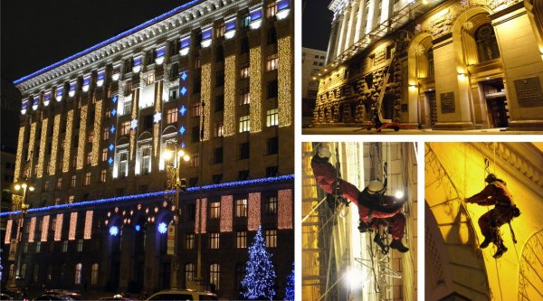 заказать подсветку фасадов здания в Смоленске